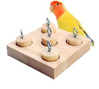 Generico Puzzle Toy with Wooden Pegs for Brain Game with Removable Cylinders | Small and Boredom Break | Accessory er Intelligence Cage Pitch Forage