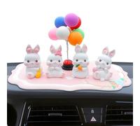 Generico Rabbit Car Dashboard - Resin Ornament Statue, Interior Accessory with Mat | Rabbit Figurine Decoration for Table Garden Home Desk Bedroom Office Ornament