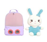 Genérico Rabbit - Detachable For Girls, Plush With 3D Animal Drawings | Shoulder Bag Children Kindergarten Preschool Modern Design, Purple, Consulte la descripción, See description