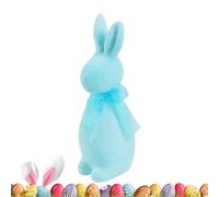 Generico Rabbit Figurine | 23 cm Decorative Toy in Flockato | Rabbit Decoration with Butterfly | for Home Country Shelf, Table Centerpiece, Spring Season