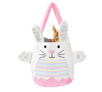 Generico Rabbit Tote Bag Bucket, Bunny Egg Hunting, Reusable Easter Pouch, Kids Spring Bunny Basket, 10 x 8.6 inch, Egg Hunt Candy Container, Holder for Boys Girls Party, pink, riferimento alla