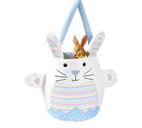 Generico Rabbit Tote Bag Bucket, Bunny Egg Hunting, Reusable Easter Pouch, Kids Spring Bunny Basket, 10 x 8.6 inch, Egg Hunt Candy Container, Holder for Boys Girls Party, blue, riferimento alla