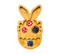 Generico Rabbit - Wooden Tableware with Natural Compartments, Serving Trays for Parties - for Pistachios Watermelon Cherries Blueberries Snack Candy Travel Dried Fruit Christmas