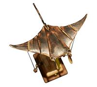 Generico Raie Manta en Bois 24x24x18 cm - Automate Mécanique Fait Main | Décor Dynamique pour Maison Bureau Étagère Meuble TV | Sculpture Bois Élégante Cadeau & Objet Art