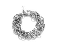 Genérico Raspini Fizzy Grande Bracciale in Argento 925 | Gioiello Donna Hand Fatto in Italy with Anelli Intrecciati, Voluminous and Scintillante Design