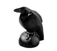 Generico Raven Sculpture - Versatile Use, Black Raven Ornament, Obsidian Coorvo Ornament, Handmade Lucky Charm Statue in Polished Black Raw Stone, Raven De