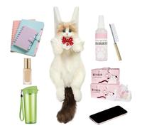 Generico Realistic Plush Backpack | Handmade Cuddly Cat Backpack for Girls and Women | and Soft, Daily Life, School, Travel, Free, , Toys, Shopping, Outdoor Activities, red, riferimento alla