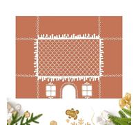 Genérico Rectangle Christmas Tablecloth | Fitted Tablecloth with Gingerbread House Design | Reusable Waterproof Decoration for Dinners, Kitchens and Christmas Parties Family Gatherings