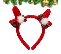 Generico Red Deer Antler Headband with Red Christmas Headband, Deer Antler Costume for Children - for Winter Events, Photos, Celebrations, Parties, Parades, Parties and Carnival