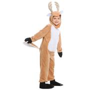 Generico Reindeer Costume, Christmas Reindeer Cosplay Dress, Soft Jumpsuit Age 3-13 Years Complete for Winter Holidays Birthday Show Theatre and Drama