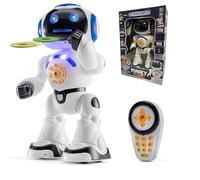Generico Remote Control Interactive Maxi Remote Control Robot Walking Talking Dance Launches Discs Tells Stories Programmable Record and Repeat Your Voice Maxi Robot with Remote Control Toy (A)
