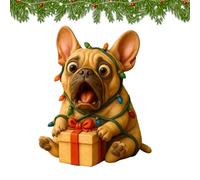 Genérico Resin Christmas Figurines, Adorable Dog Figurine - Animal Figurines for Desk Decoration, for Living Room, Bedroom, Table, Office, Shelf, Bar, Entryway, Porch Window