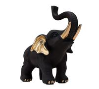 Generico Resin Elephant Statue - Black Gold Collectible Figure, Animal Decor | Accent on the Shelf of Living Room Table Ornament, for Office at