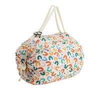 Genérico reusable grocery foldable portable storage carrier lightweight bag large capacity compact design eco-friendly shopping carry handle for travel airport, letter, Consulte la descripción