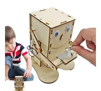 Genérico Robot Eat Kit Science DIY Wood Model Educational Stem Boys Girls Project Learning Manual Fun Robot DIY Teaching Stem