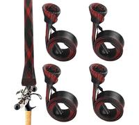 Generico Rod Cover Sleeve - 4 Pack | Elastic Protective Gloves Sock | Waterproof Sleeve for Travel Kayak Shore Beach Bank Pier River Lake Surf Adventur, multi-coloured, Black red, Please refer to