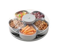 Generico Rotating Snack Tray - Party Divided Snack Trays, 12.6 Inch Non Slip Serving Trays with Easy Access, Covered Organizer, Compartment Tray, Food Display for Pics, Food Display