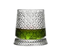 Genérico Rotating Wine Glass Old Fashioned Rotating Glass With Coaster | Glassware Whiskey Tasting And Tasting Glass For Men Father Husband Son Family And Friends
