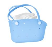 Genérico Rubber Beach Bag - Waterproof Bag, Washable Proof Carrier, Travel Accessory | Large Capacity Pool Organizer with Lightweight Design, Stylish Summer Bag, azul, Consulte la descripción