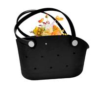 Genérico Rubber Beach Bag - Waterproof Bag, Washable Proof Carrier, Travel Accessory | Large Capacity Pool Organizer with Lightweight Design, Stylish Summer Bag, Black, Consulte la descripción