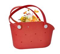 Genérico Rubber Beach Bag - Waterproof Bag, Washable Proof Carrier, Travel Accessory | Large Capacity Pool Organizer with Lightweight Design, Stylish Summer Bag, red, Consulte la descripción