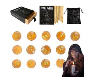 Generico Rune Set - Divination Stones | Spiritual Ornament Decoration Tools with Guide and Bag for Women Men Altar Paganism Rituals Healing Pagan Supplies King
