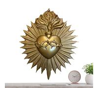 Genérico Sacred Heart Wall Decor - Wall Decor Sculpture | Religious Home Decor Sacred Heart, Catholic Devotion Artwork, Religious For Home, Exhi
