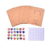 Generico San Cards with Crystals - 24 Pieces Natural Heart Stone, Pack of Real Gems, DIY School Exchange Kit, Favor Geology Science | for Children Boys Girls Students