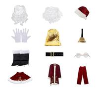 Genérico Santa Claus Costume Set, Men's Christmas Kit Cosplay Set Adults The Day, Halloween Party