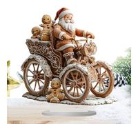 Generico Santa Claus Statue - Acrylic Desk Decoration Bicycle | Sculpture Table Bookcase Home Parties Christmas Gift Winter Collection Merry Atmosphere
