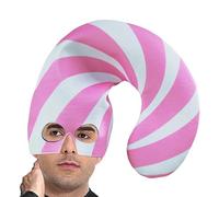 Genérico Santa Hat - Cute Cane Hat | Christmas Hat with Face Cover and Cane Design | For Adults at Costume Parties and Christmas Celebrations