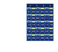 Genérico School Calculator Holder - Pocket Chart Numbered Miscellaneous Items, Mobile Phone Organizer with Hooks Pens, Calculators, Keys, Cards, Classroom Supplies and of, 30 Grids, Consulte la