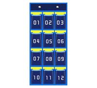 Genérico School Calculator Holder - Pocket Chart Numbered Miscellaneous Items, Mobile Phone Organizer with Hooks Pens, Calculators, Keys, Cards, Classroom Supplies and of, 12 Grids, Consulte la