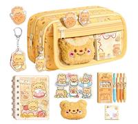 Generico Schreibwaren-Set Für Die Schule, Federmäppchen Mit Fächern | Für Schüler, Kinder, Mädchen, Zuhause, Lernen, Reisen, Geburtstag, Weihnachtszeit,