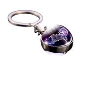 Generico Scorpio Zodiac Sign Keyring Ball Silver Colour Double Sided Luminous Horoscope Magic Stars Constellation Gadget Accessories Gift Idea for Men and Women