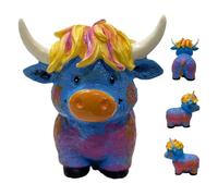 Generico Scottish Cow Statue, Artisan Cow Artifact - Adorable Ornament in Resin in the Shape of a Cattle for Living Room Bedroom Study and Entrance