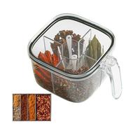 Generico Seasoning Box With Lid, Seasoning Box With Cover And Serving Spoons | Kitchen Condiment Jars Snack Food Holder for Salt Sugar Pepper Powder