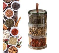 Generico Seasoning Jars with Lids, Airtight Spices Containers, Silicone Seal, Organized Countertops, Space-Saving Clear Storage Bottles for Dish Prep in Home Kitchen or Family Cooking Area