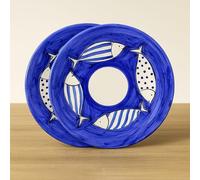 Generico Set of 2 Handmade Ceramic Dinner Plates, Ø 32 cm Vietri Style - Hand Painted - Serving Plate, Tableware - Vietri-Amalfi Coast-Caltagirone-Sicilia-0108251101