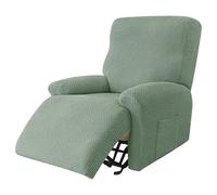 Generico Set of 4 Recliner Slipcovers for Relaxing Chairs, Recliner Covers, Stretchable- All-Inclusive - Washable with Pockets Sofa Cover for TV Chairs and Chaise Longues,green