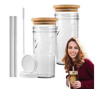 Generico Set of Glasses, Beer Can Jars, Iced Coffee Cups,2 Set Safe Glass Tumbler - Fashion Coffee Cup and Ice Water Lemonade Glasses