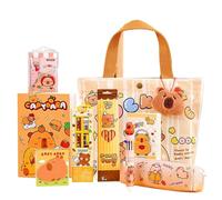 Generico Set of Stationery for Women, Complete Kit with Pen Case Notes Stickers | Capybara Theme School Set - for Children Boys Students Kindergarten