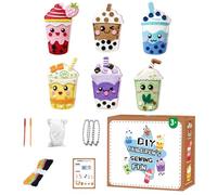 Genérico Sewing Kit for Children, for Making Bag Keychain with Milk Tea Theme | DIY Crafts For Children, for Making Dolls, Homeschool Activity, Learning and Play