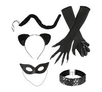 Genérico Sexy Chat Sets for Women - Halloween Party Costumes Set, Black Cats Costumes Accessories | Adult Halloween Masquerade Costume