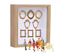 Generico Shadow Box Frame - Wood and Resin 25 x 25 cm | Museum Display Case for Photos | Memories Holder for Wall or Tabletop | Gift Idea for Birthday and Holiday