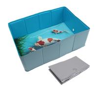 Genérico Shallow Water Pool for Dogs | Square Shape PVC Folding Dog Bathtub,Multifunctional Puppy and Small Animal Bathtub