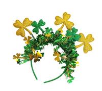 Genérico Shamrock Headband - Green Shamrock Leaf Headband 20x24cm Irish Carnival 7.87-9.45 Inch with Bowl, Colorful Strip