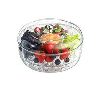 Generico Shared Portion Tablet with Lid, Snacks with Clear Snack Serving Board | Large Capacity of Outdoor Portion Shells Bullets, Round Chip Plate