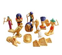 Generico Shelf Figurines - 12 Piece Ancient Egyptian Figurine Play Set, Queen Sphinx Pyramid Mummy Scarab Models | Decorative Cognitive Creative Display For Women Girls Boys School Home Pyramid
