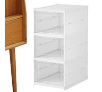 Genérico Shoe Organizer - Stackable Shoe Cabinet, Transparent Foldable Stackable Box for Hallway, Slippers, Home, Boots, Bedroom, Workplace, Student Residence